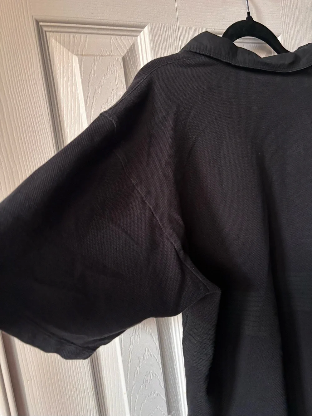 adidas Black Short-Sleeve Polo Rugby Shirt